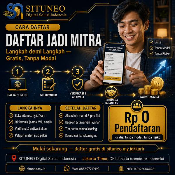Cara Daftar Jadi Mitra SITUNEO (Langkah demi Langkah)