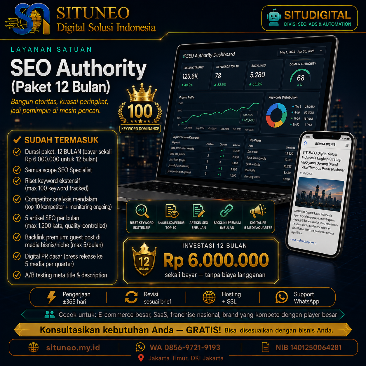 SEO Authority (Paket 12 Bulan)