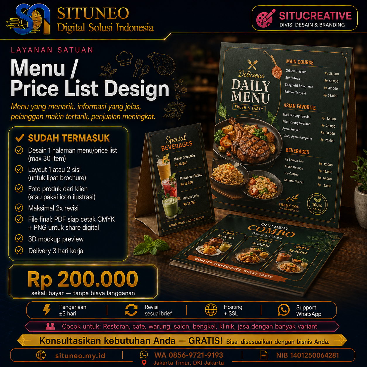 Menu / Price List Design