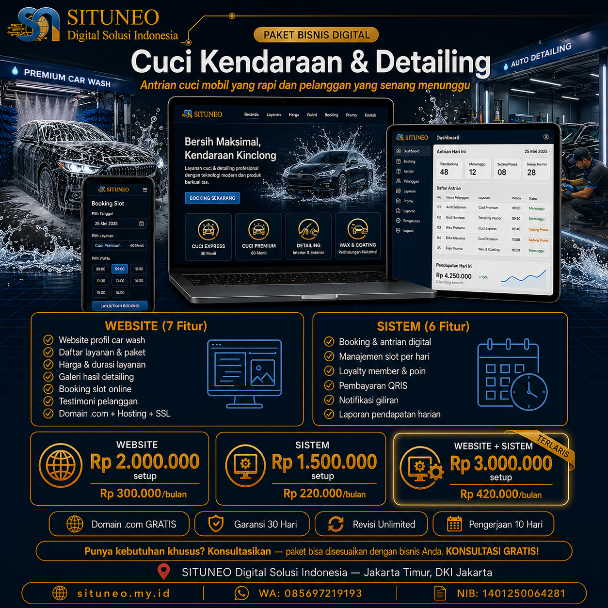 Cuci Kendaraan & Detailing