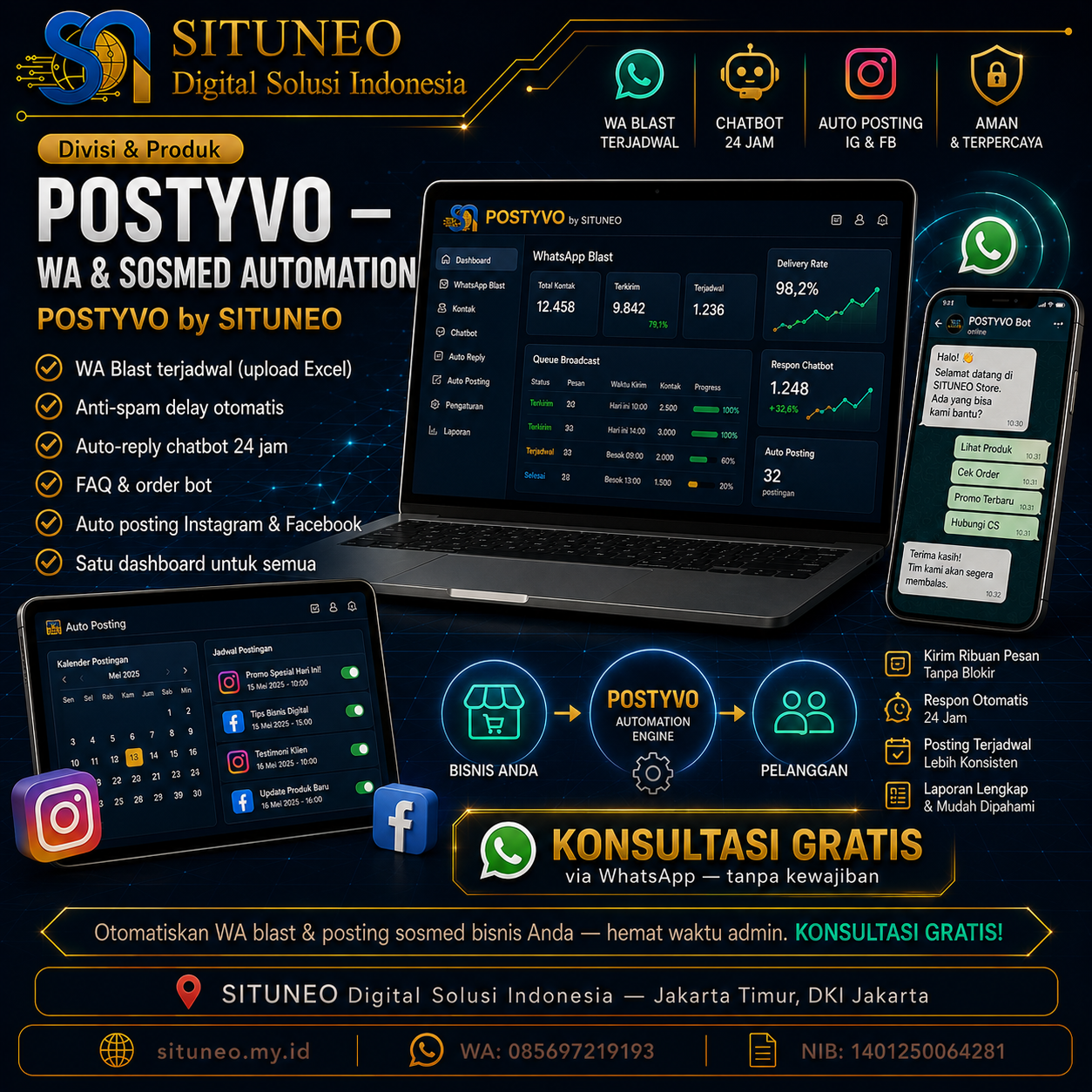 POSTYVO — WA & Sosmed Automation