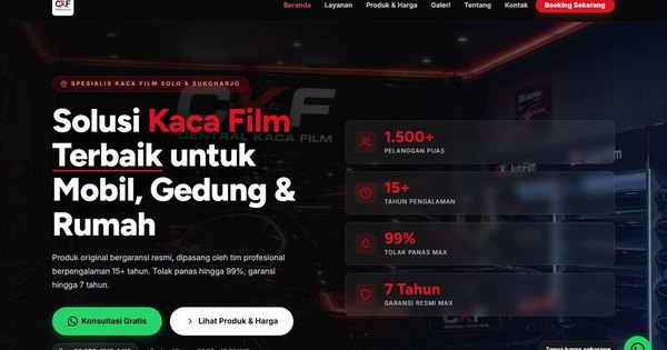 Studi Kasus: Website Central Kaca Film Solo Kini 100/100 di HP