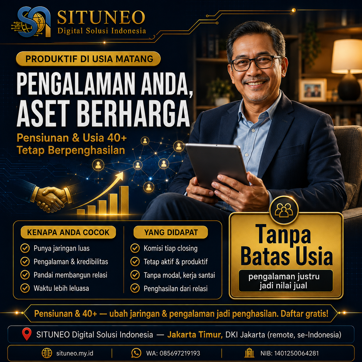 Sales: Cocok untuk Pensiunan & Usia 40+