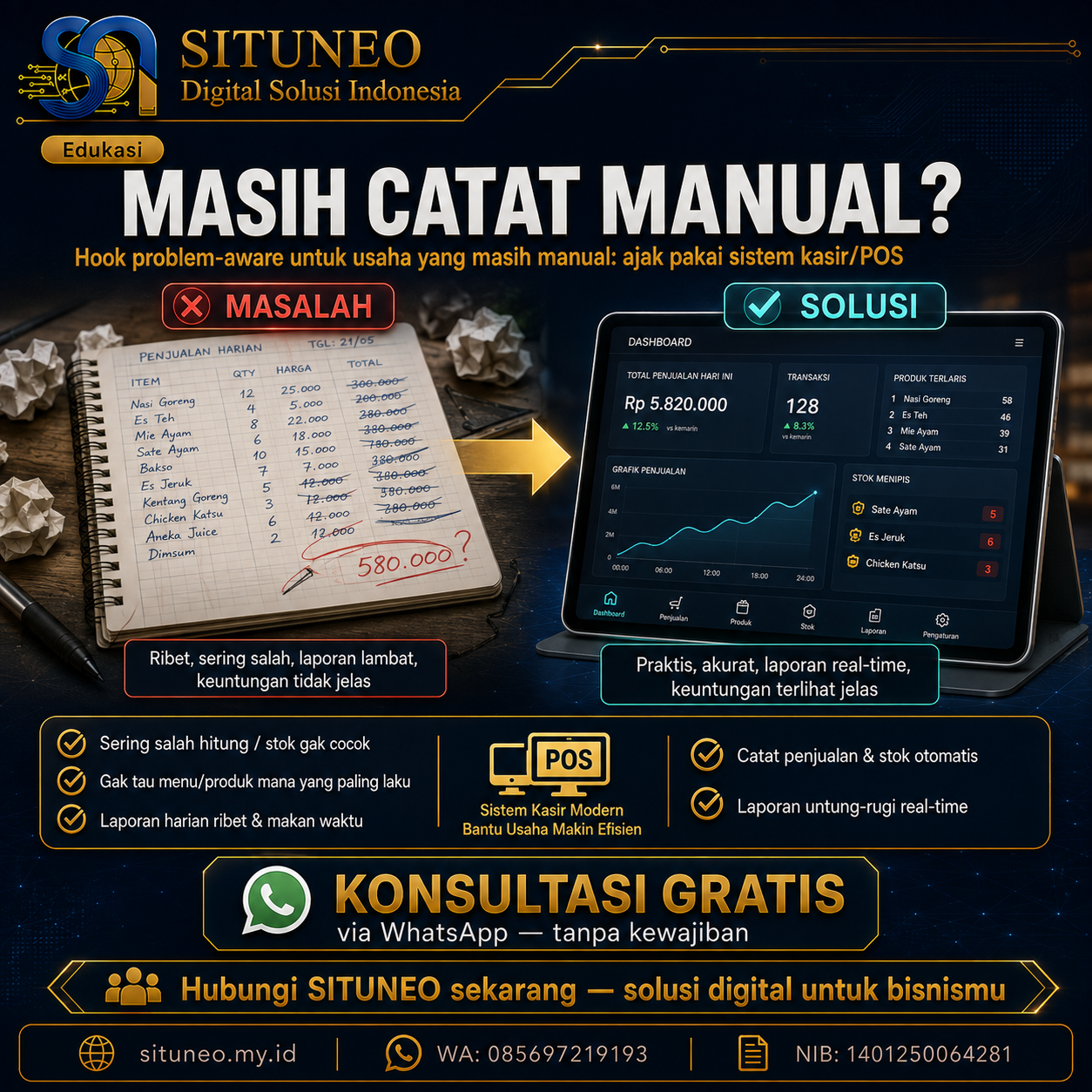 Masih Catat Order & Stok di Buku Tulis?