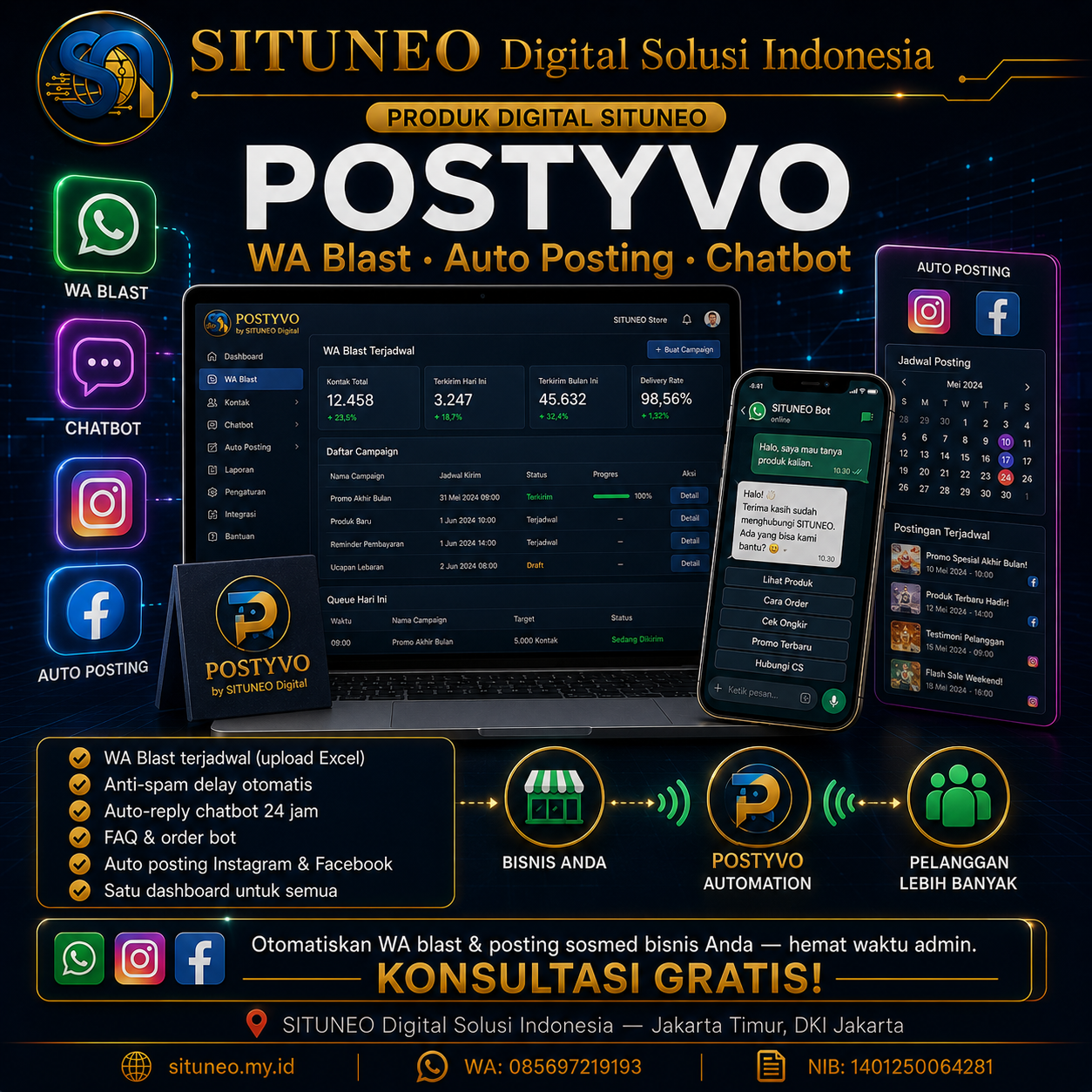 POSTYVO — WA & Sosmed Automation