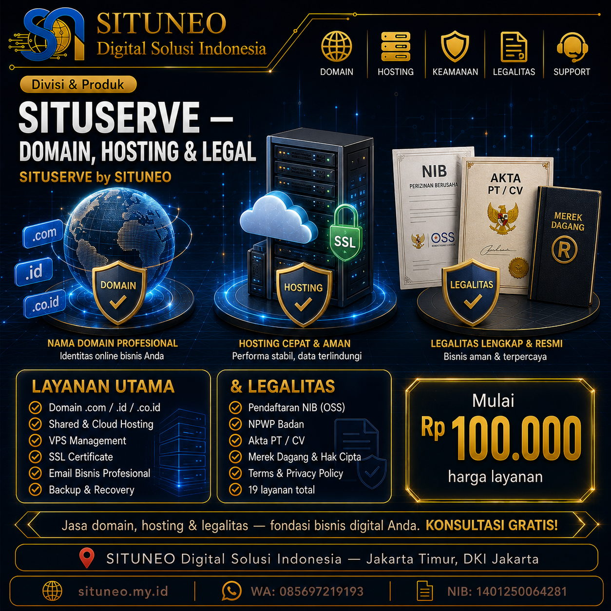 SITUSERVE — Domain, Hosting & Legal