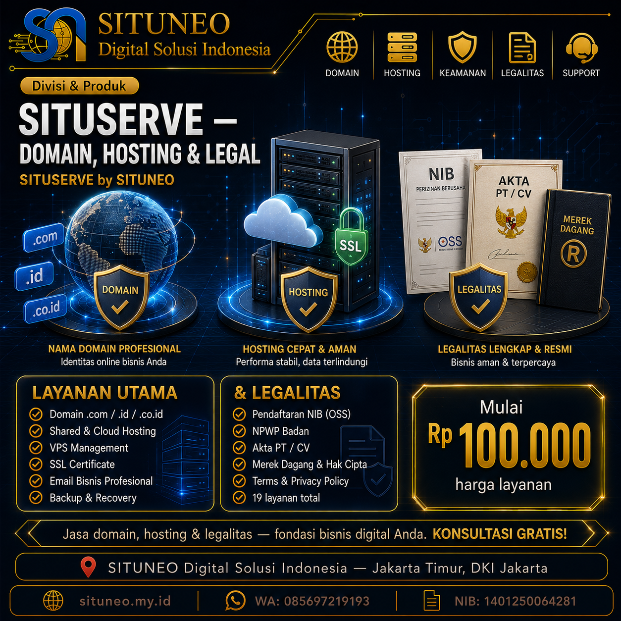 SITUSERVE — Domain, Hosting & Legal
