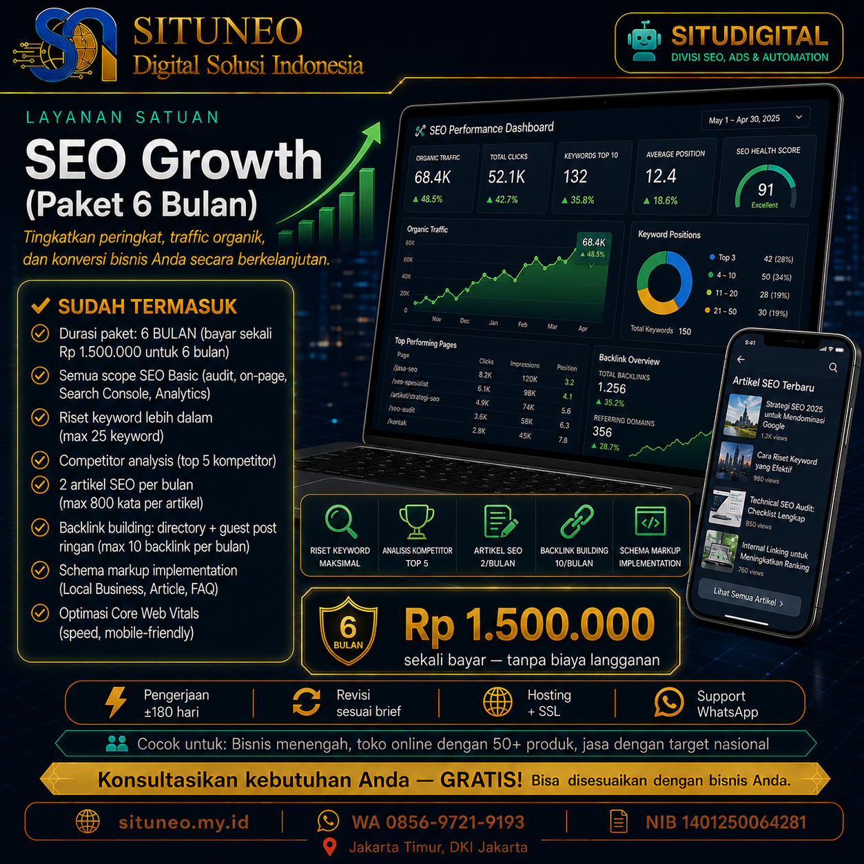 SEO Growth (Paket 6 Bulan)