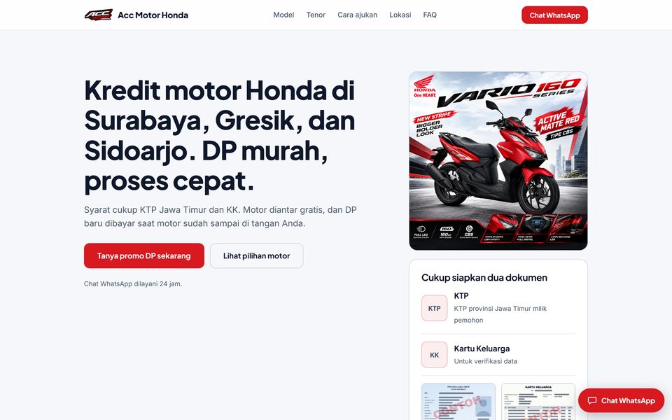 Karya Kami: Acc Kredit Motor Honda Surabaya