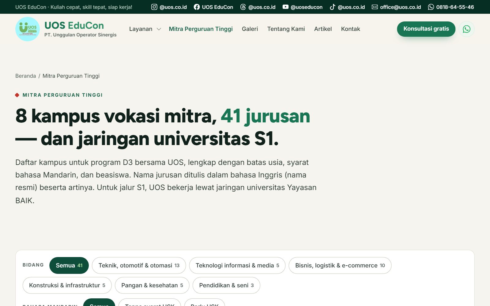 UOS EduCon — Website Konsultan Kuliah & Kerja ke Tiongkok - foto 3